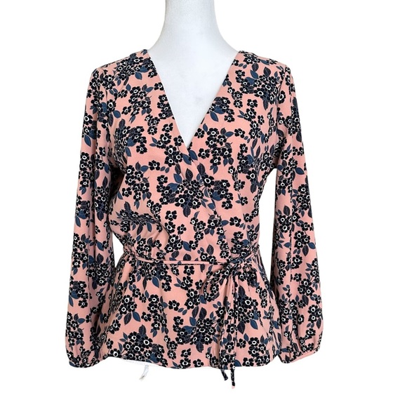 J. Crew Women’s V-Neck Long Sleeve Peplum Blouse Pink Size 6 - Picture 12 of 15